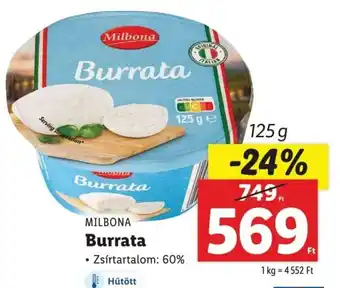 Lidl Milbona burrata ajánlat