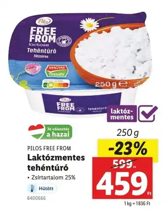 Lidl Pilos free from laktózmentes tehéntúró ajánlat