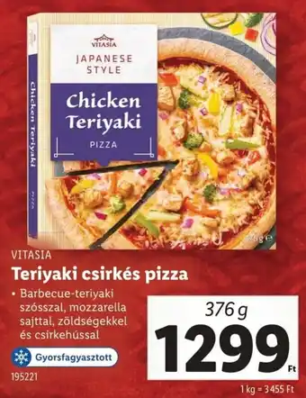 Lidl Vitasia teriyaki csirkés pizza ajánlat