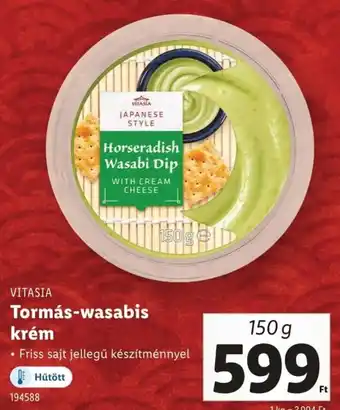 Lidl Vitasia tormás-wasabis krém ajánlat