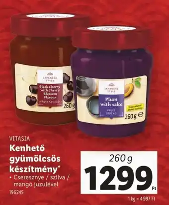 Lidl Vitasia kenhető gyümölcsös készítmény ajánlat