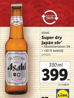 Lidl Asahi super dry japán sör ajánlat