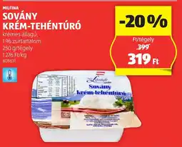 ALDI Milfina sovány krém-tehéntúró ajánlat