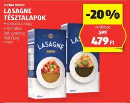 ALDI Cucina nobile lasagne tésztalapok ajánlat