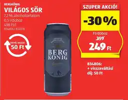 ALDI Bergkönig világos sör ajánlat