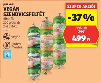 ALDI Just veg! Vegán szendvicsfeltét ajánlat