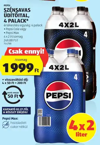 ALDI Pepsi szénsavas üdítőital ajánlat