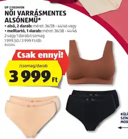 ALDI Up 2 fashion nőI varrásmentes alsónemű ajánlat