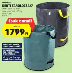 ALDI Gardenline kerti tárolózsák ajánlat