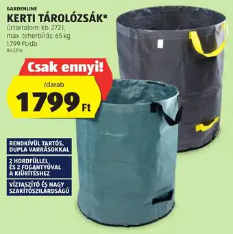 ALDI Gardenline kerti tárolózsák ajánlat