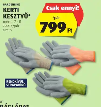 ALDI Gardenline kerti kesztyű ajánlat