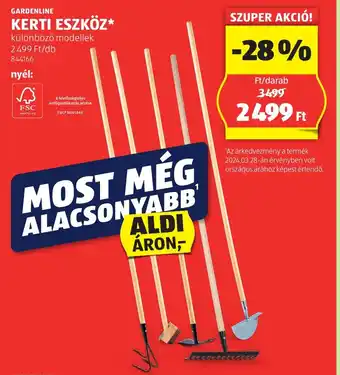 ALDI Gardenline kerti eszköz ajánlat