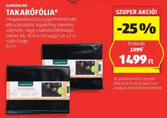 ALDI Gardenline takarófólia ajánlat