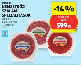 ALDI Tremondi nemzetközi szalámi- specialitások ajánlat