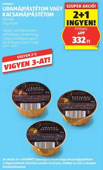 ALDI Gourmet libamájpástétom vagy kacsamájpástétom ajánlat