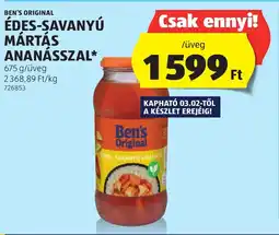 ALDI Ben's original édes-savanyú mártás ananásszal ajánlat