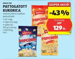 ALDI Snack fun pattogatott kukorica ajánlat