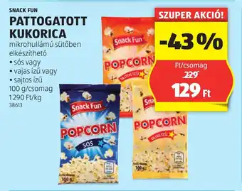 ALDI Snack fun pattogatott kukorica ajánlat