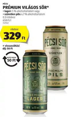 ALDI Pécsi prémium világos sör ajánlat