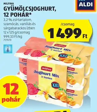 ALDI Milfina gyümölcsjoghurt ajánlat