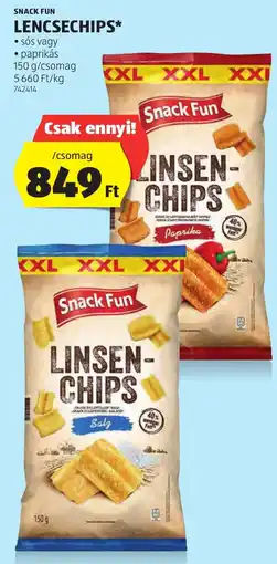 ALDI Snack fun lencsechips ajánlat