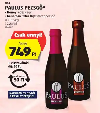 ALDI Mór paulus pezsgő ajánlat