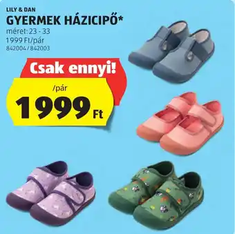 ALDI Lily & dan gyermek házicipő ajánlat