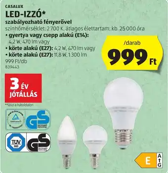 ALDI Casalux led-izzó ajánlat