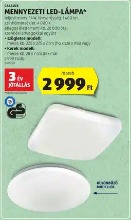 ALDI Casalux mennyezeti led-lámpa ajánlat