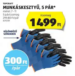 ALDI Topcraft munkáskesztyű ajánlat