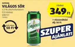 ALDI Soproni világos sör ajánlat