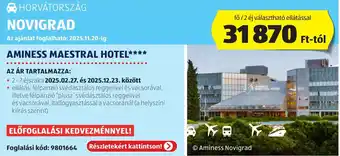 ALDI Horvátország Novigrad aminess maestral hotel ajánlat