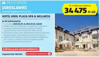 ALDI Lengyelország Jaroslawiec hotel krol plaza spa & wellness ajánlat