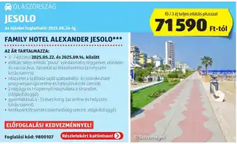 ALDI Olaszország Jesolo family hotel alexander jesolo ajánlat