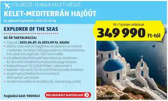 ALDI Földközi-tenger Keleti Része Kelet-mediterrán Hajóút explorer of the seas ajánlat