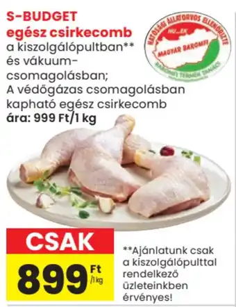 Spar S-budget egész csirkecomb ajánlat