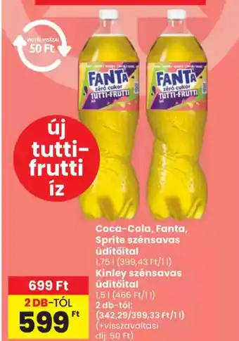 Spar Coca-cola, Fanta, Sprite, Kinley szénsavas üdítőital ajánlat