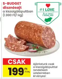 Spar S-BUDGET disznósajt ajánlat