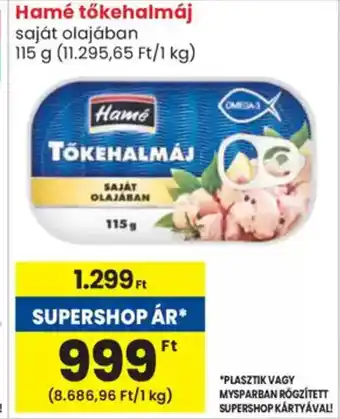 Spar Hamé tőkehalmáj ajánlat