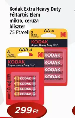 Real Kodak Extra Heavy Duty Féltartós Elem mikro, ceruza bliszter ajánlat