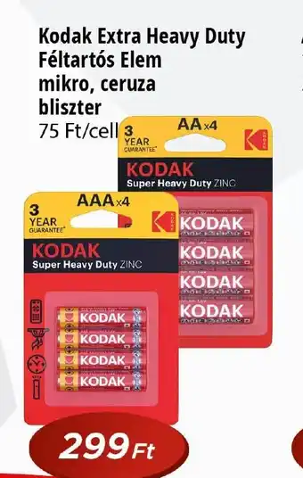 Real Kodak Extra Heavy Duty Féltartós Elem mikro, ceruza bliszter ajánlat