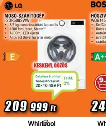 Expert LG Mos-szár 9kgtgép F2DR5085SW ajánlat