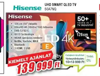 Expert Hisense UHD Smart Qled TV 50A7NQ ajánlat