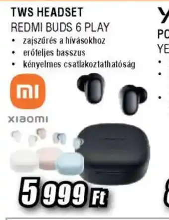 Expert Xiaomi TWS Headset Redmi buds 6 Play ajánlat