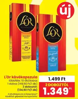 Spar L'Or kávékapszula ajánlat