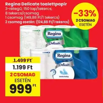 Spar Regina delicate toalettpapír ajánlat