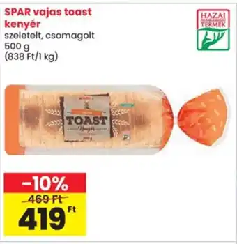 Spar Spar vajas toast kenyér ajánlat