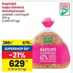 Spar Napicipó teljes kiőrlésű tönkölykenyér ajánlat