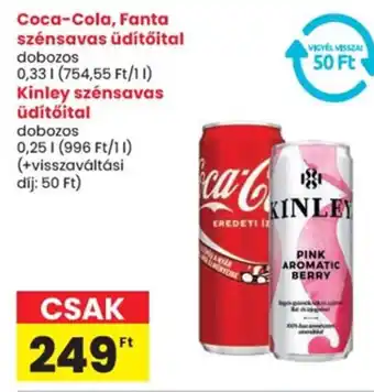 Spar Coca-cola, Fanta, Kinley szénsavas üdítőital ajánlat