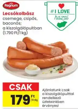 Spar Market Regnum lecsókolbász ajánlat